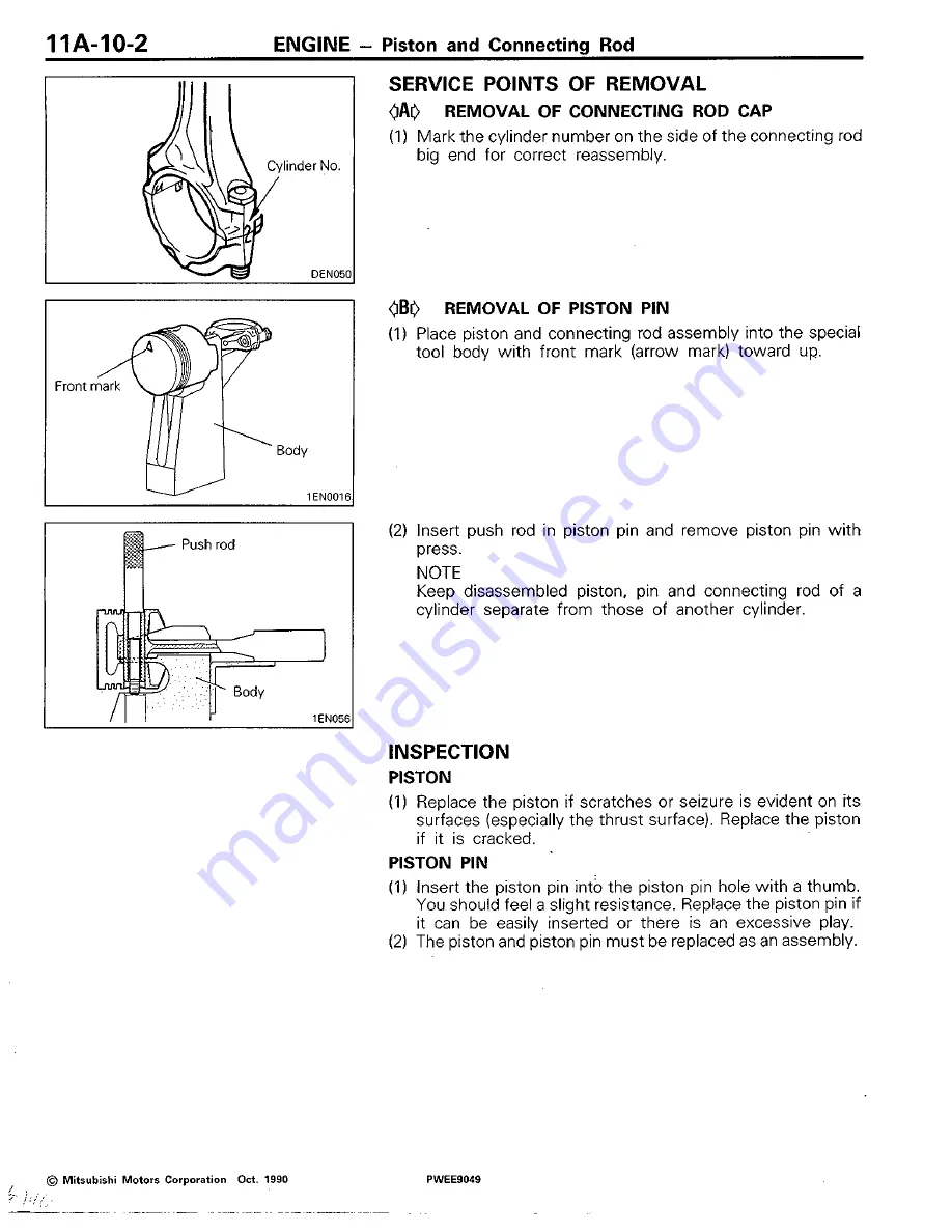 Mitsubishi 4G3 series Workshop Manual Download Page 61