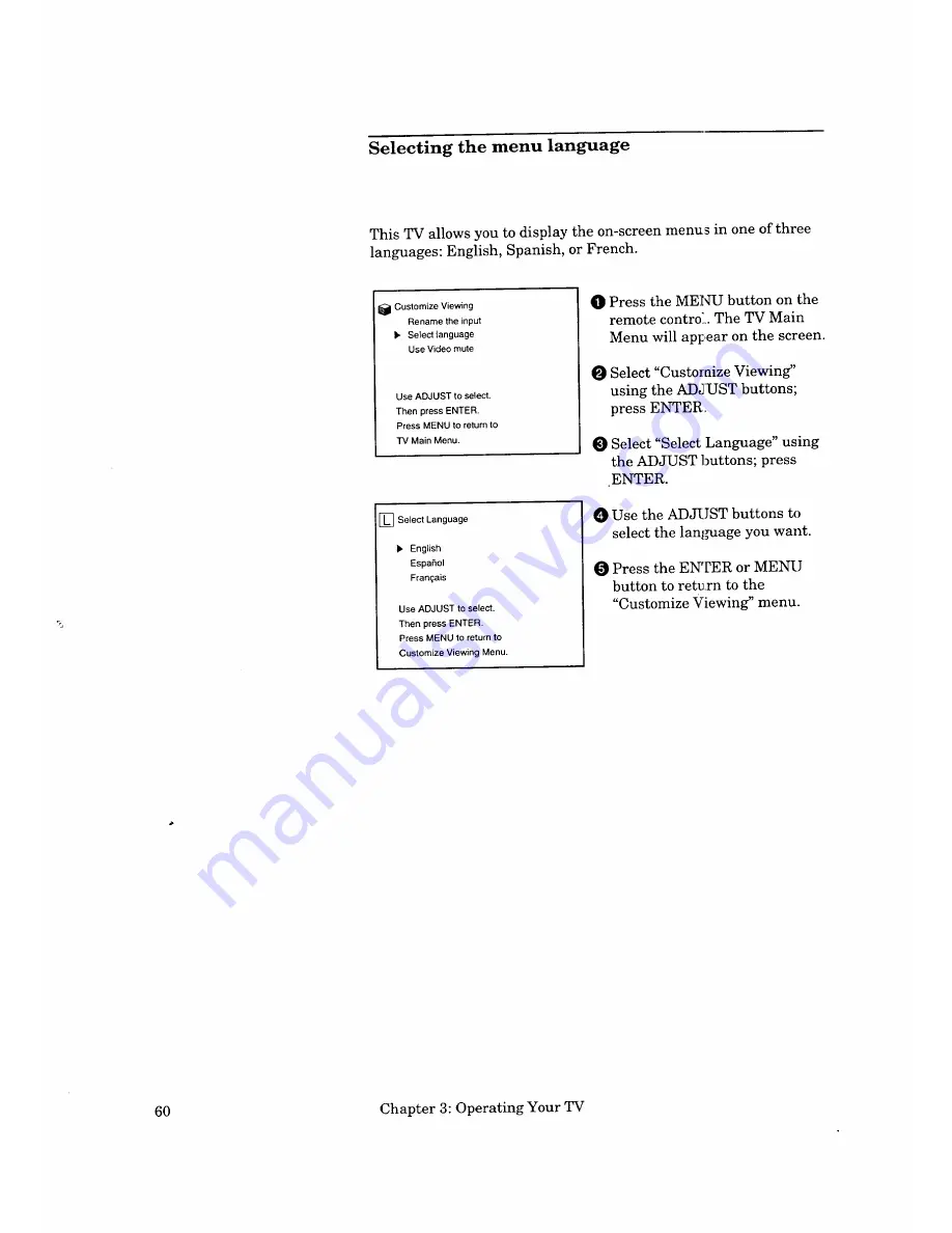 Mitsubishi CS-35405 Owner'S Manual Download Page 62