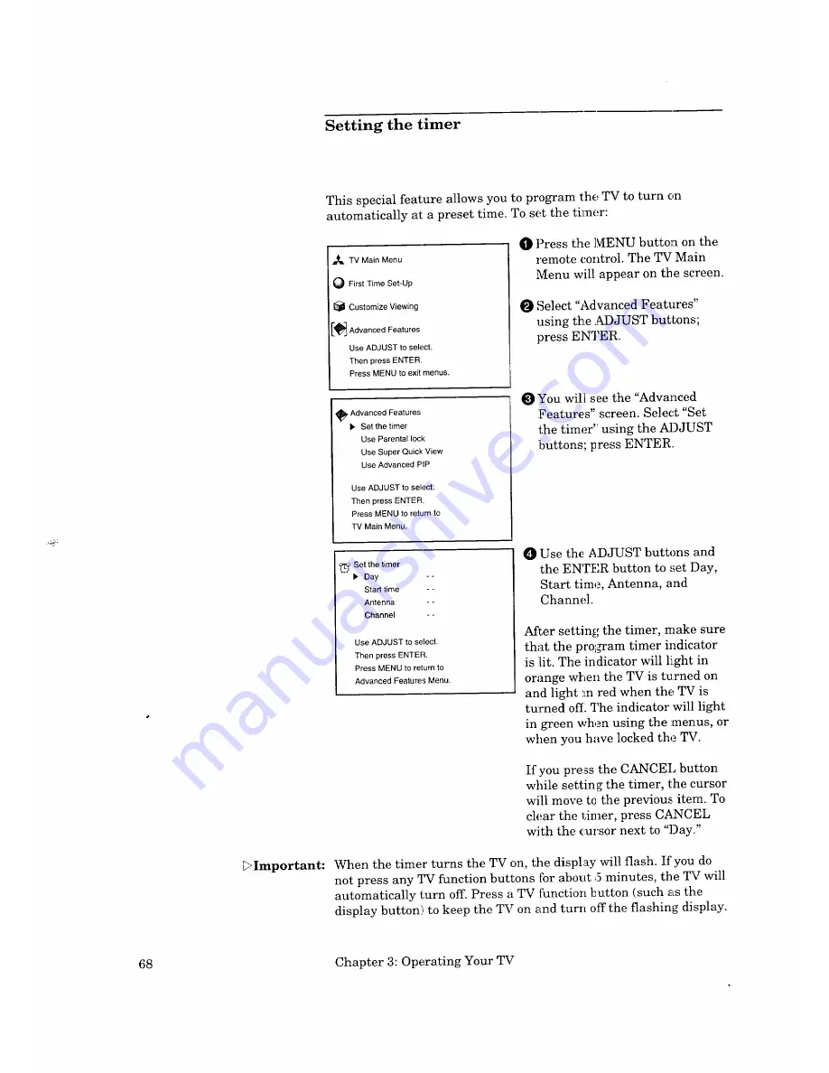 Mitsubishi CS-35405 Owner'S Manual Download Page 70