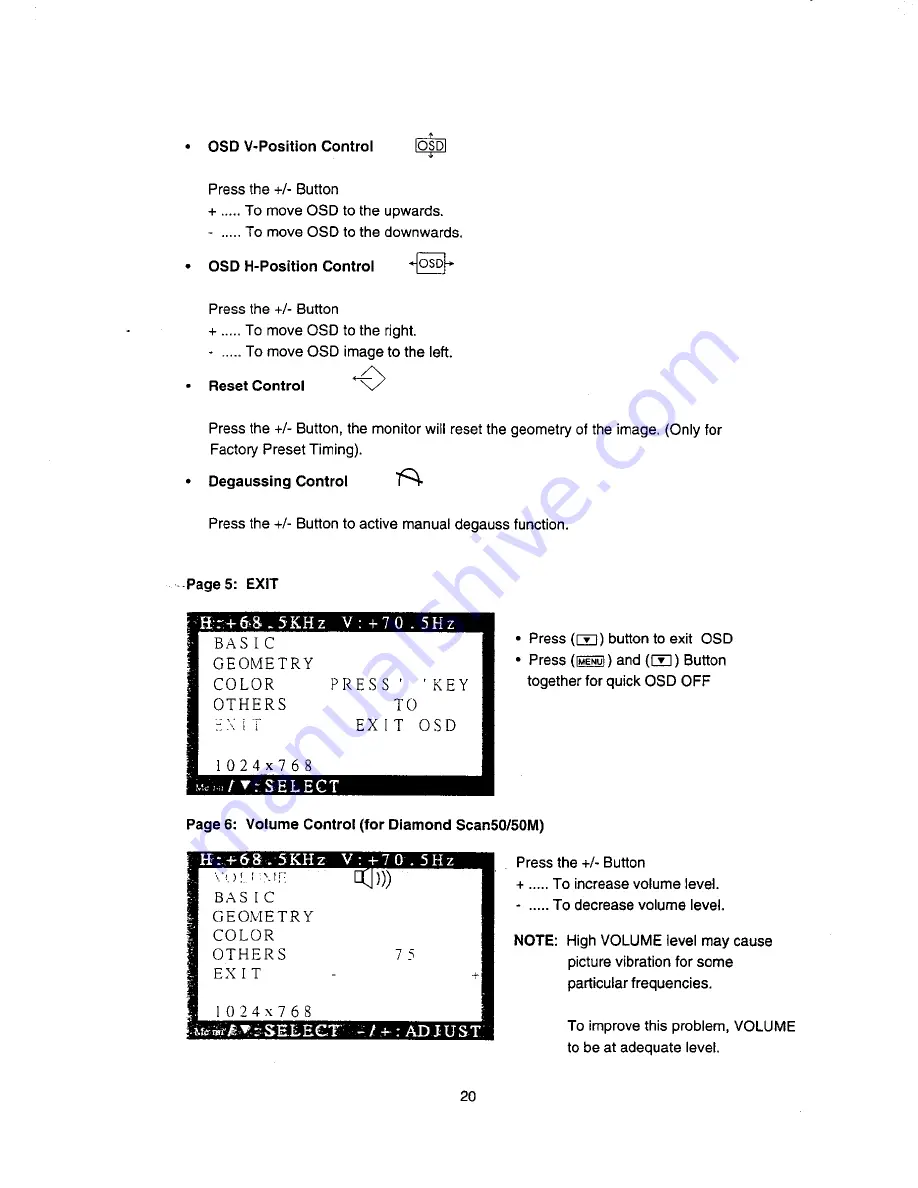 Mitsubishi Diamond Scan 50 SD5914C User Manual Download Page 21