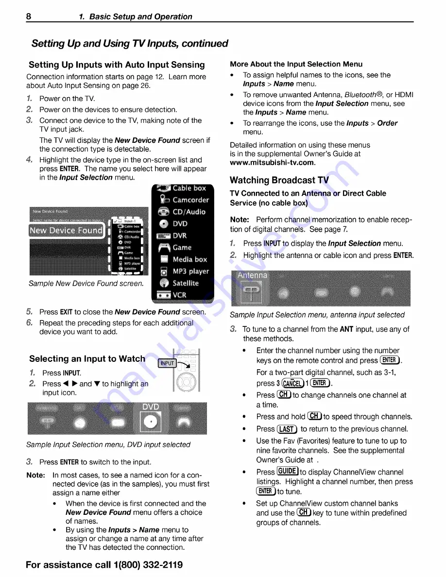 Mitsubishi DLP WD-82CB1 Basic Owner'S Manual Download Page 8