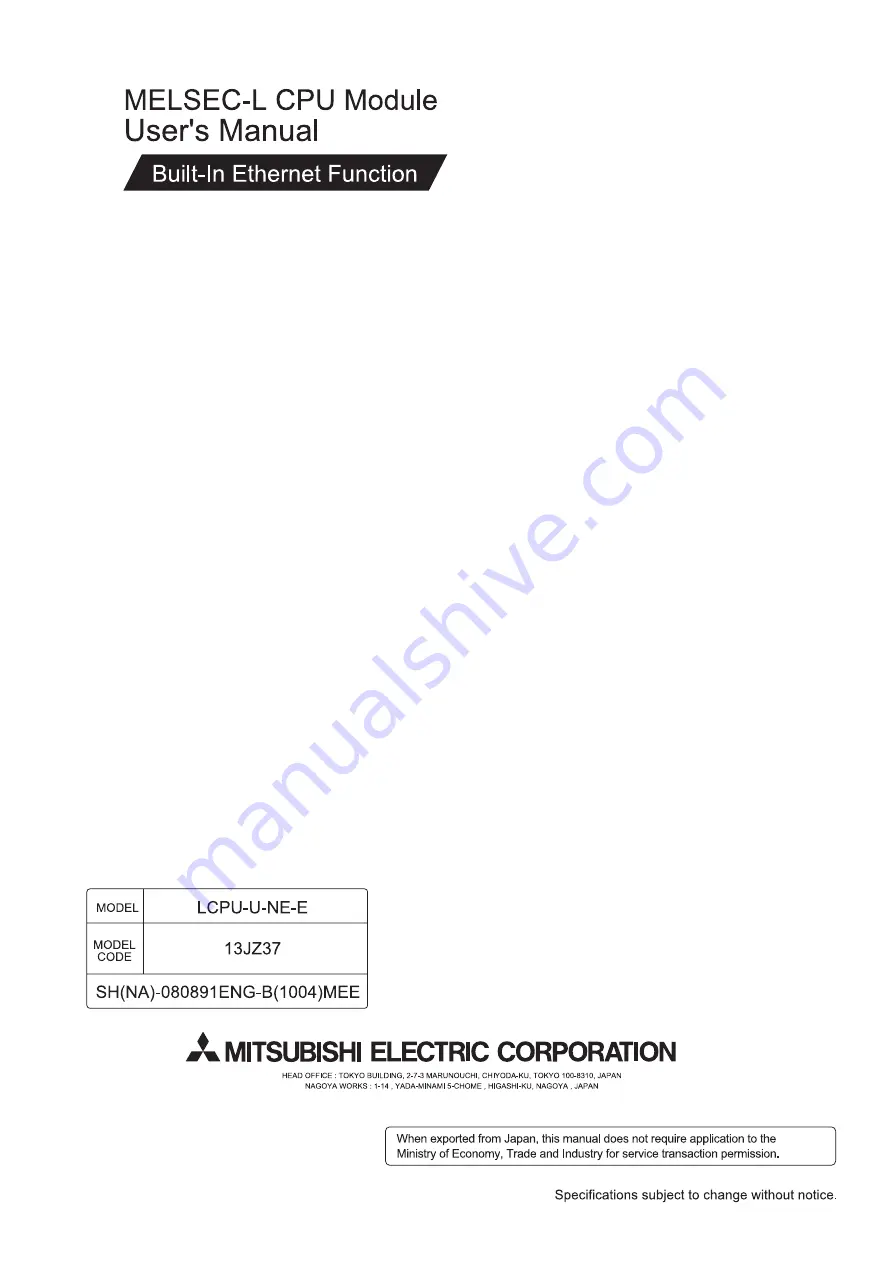 Mitsubishi MELSEC L Series User Manual Download Page 123