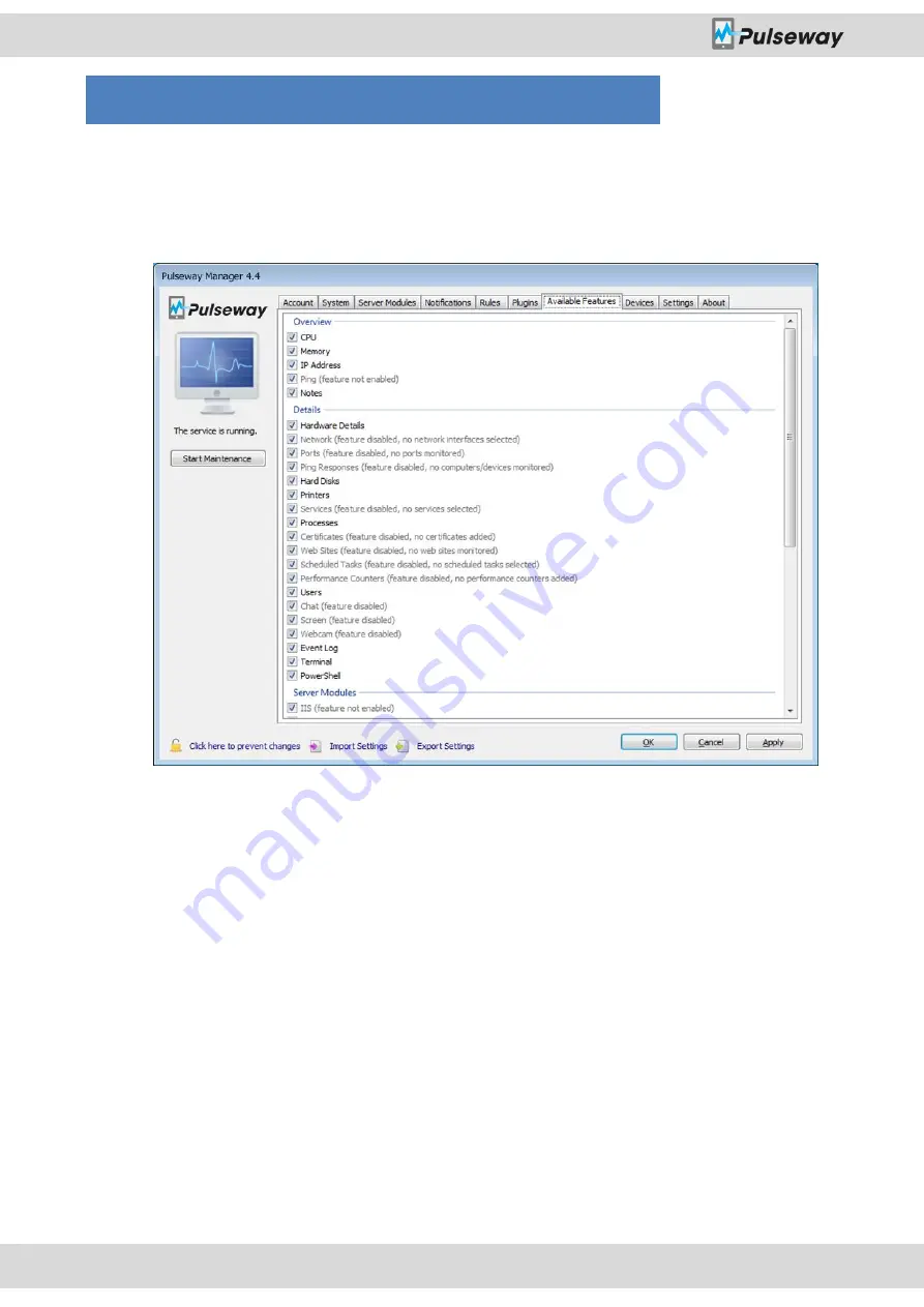 MMSOFT Design Pulseway User Manual Download Page 72