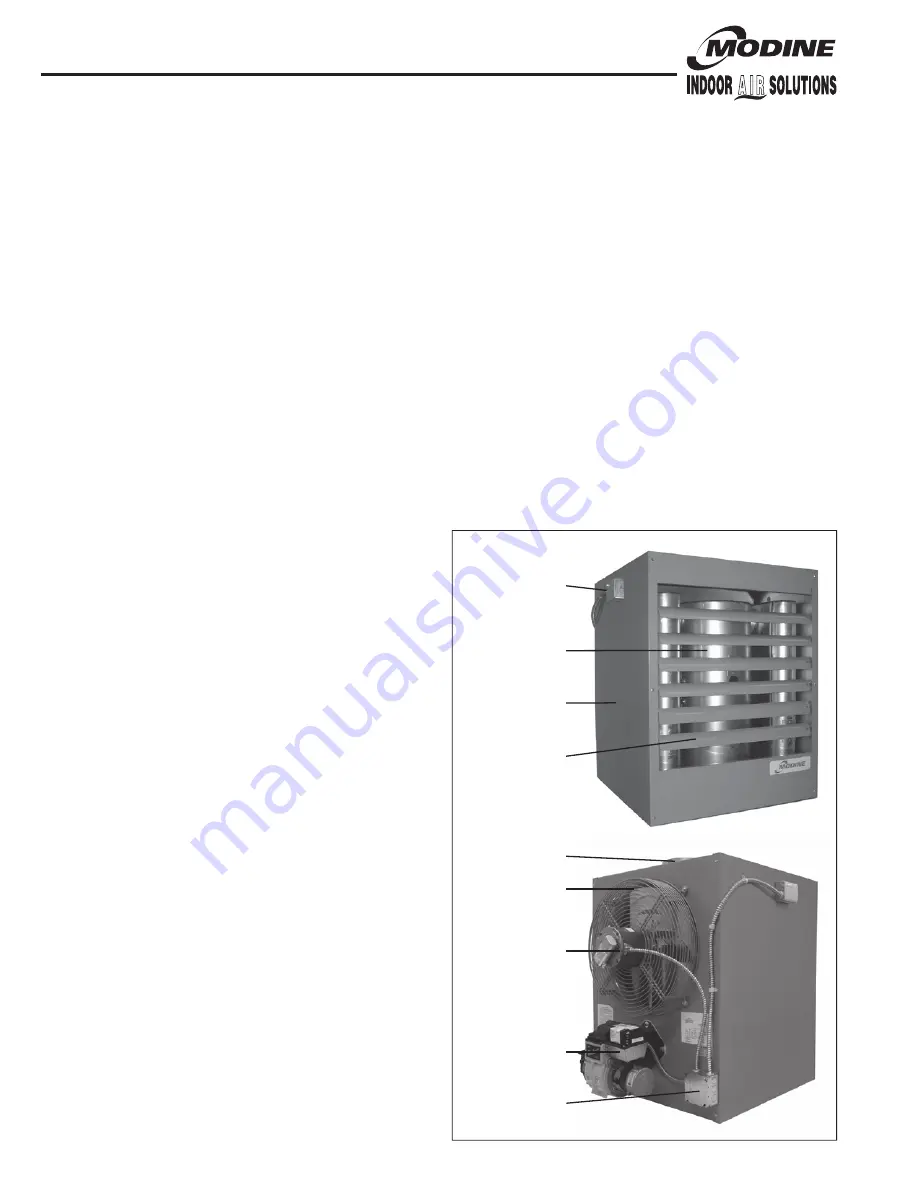 Modine Manufacturing POR oil-fired unit Installation Instructions Manual Download Page 2