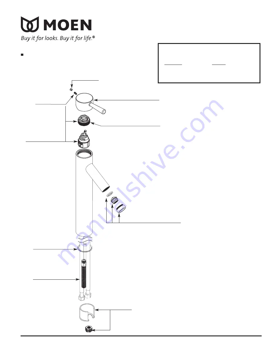 Moen Brushed Nickel 6111BN Illustrated Parts List Download Page 1