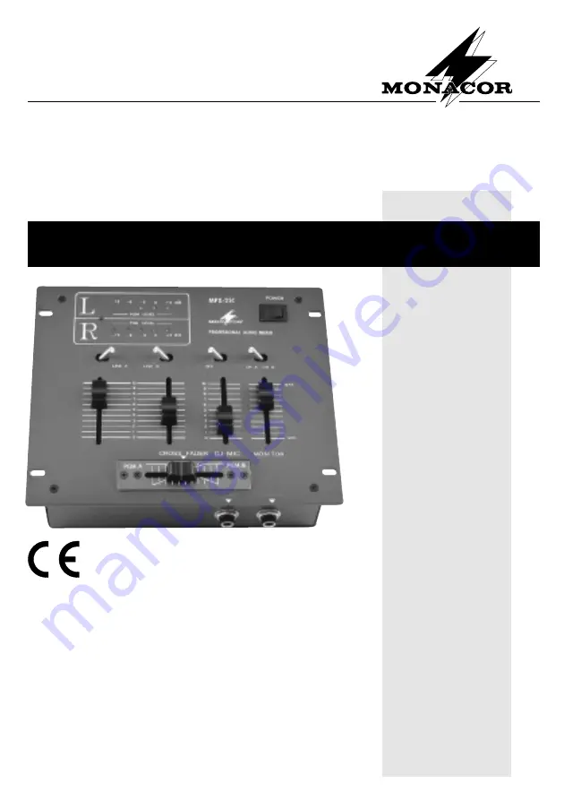 Monacor MPX-2SC Скачать руководство пользователя страница 1