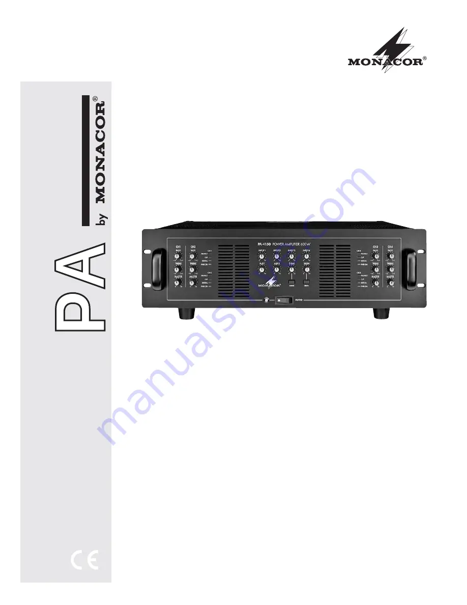 Monacor PA-4150 Instruction Manual Download Page 1