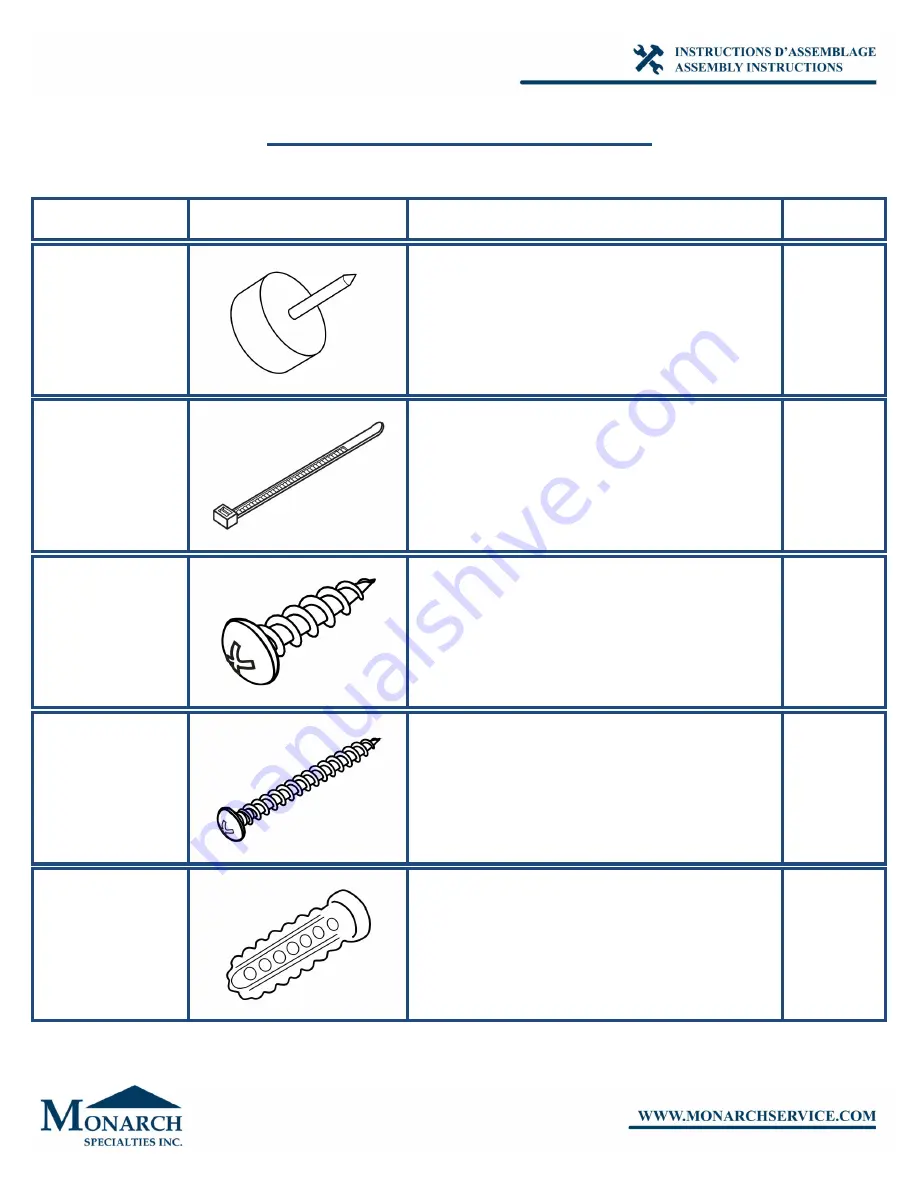 Monarch Specialties I 2460 Assembly Instructions Manual Download Page 5