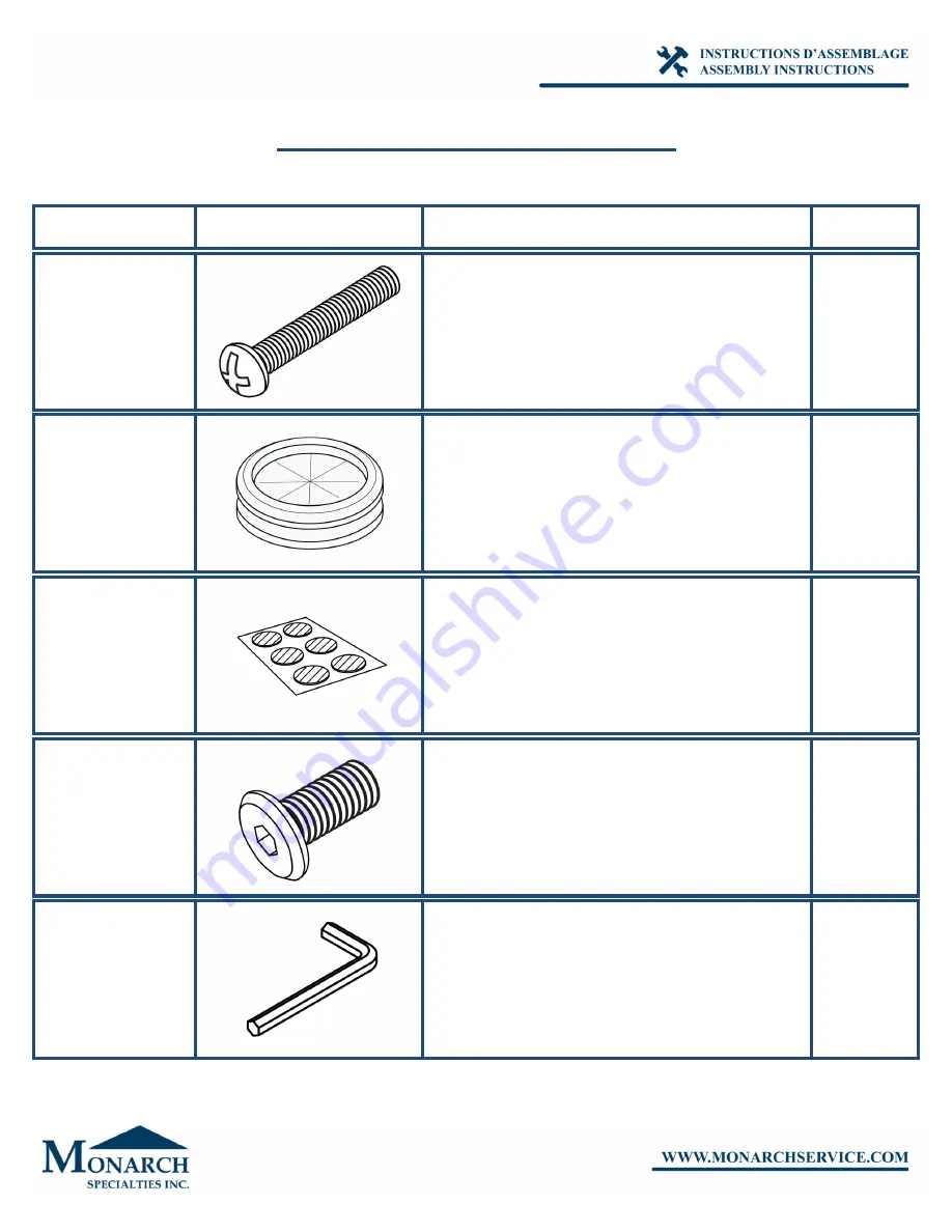 Monarch Specialties I 2517 Assembly Instructions Manual Download Page 8