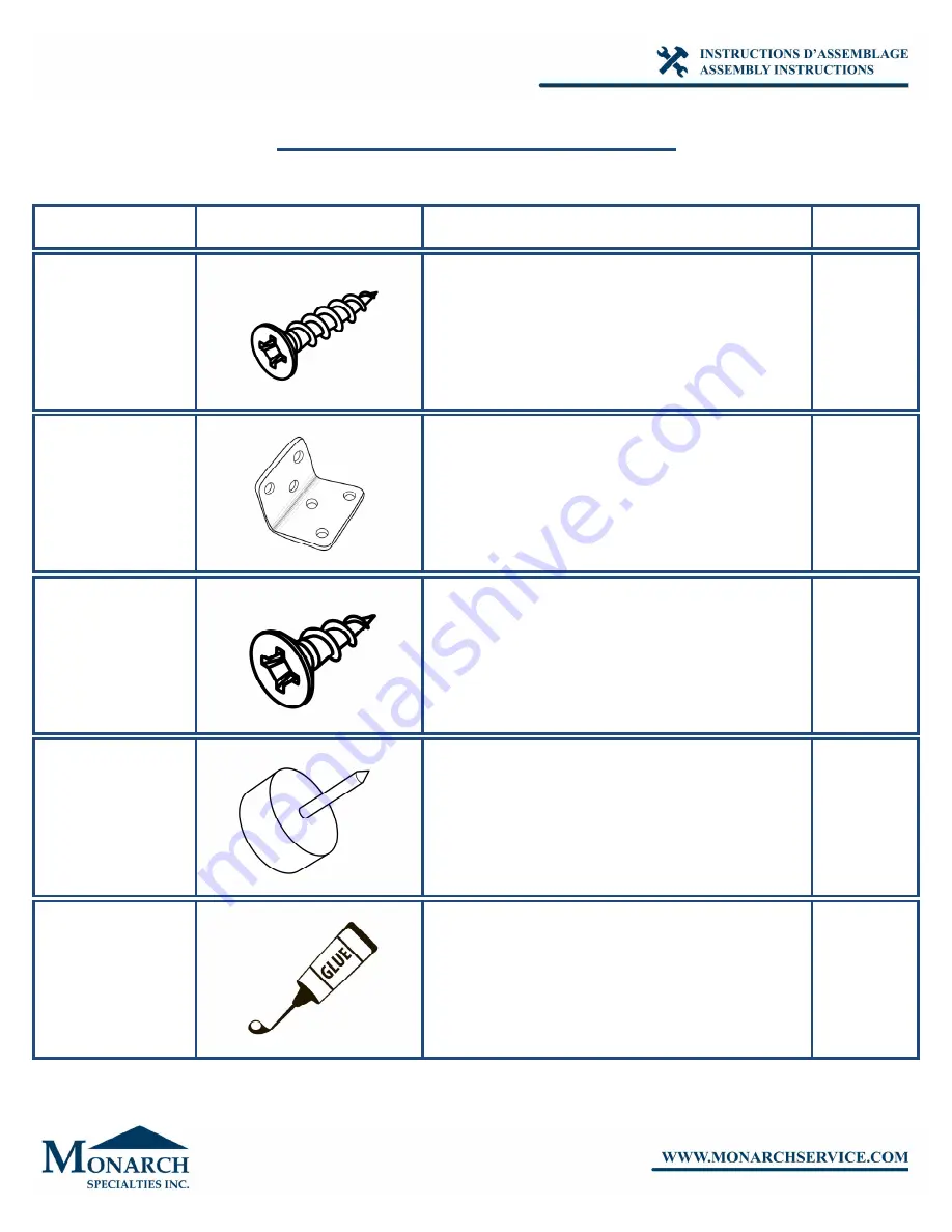 Monarch Specialties I 2541-1 Assembly Instructions Manual Download Page 9