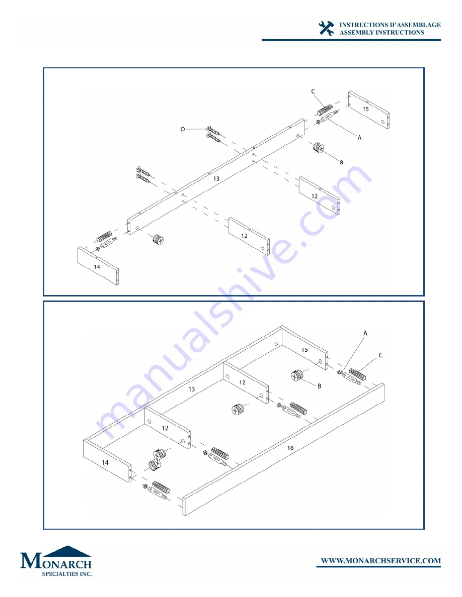 Monarch Specialties I 2541-1 Assembly Instructions Manual Download Page 12