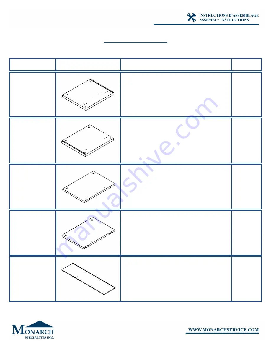 Monarch Specialties I 2695 Assembly Instructions Manual Download Page 2