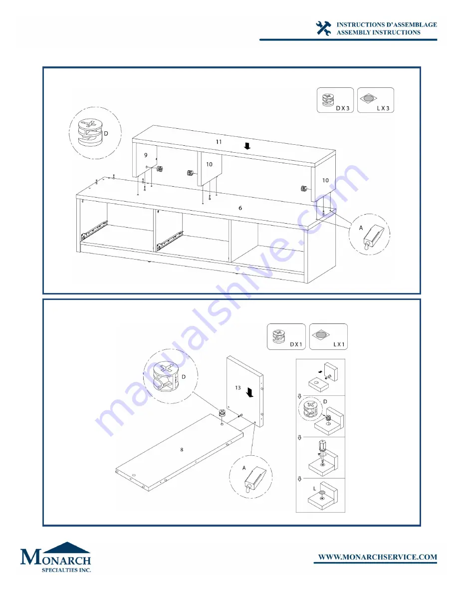 Monarch Specialties I 2695 Assembly Instructions Manual Download Page 14