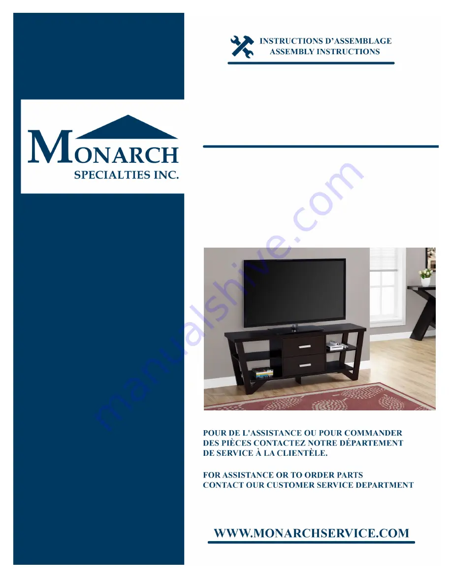 Monarch Specialties I 2760 Assembly Instructions Manual Download Page 1