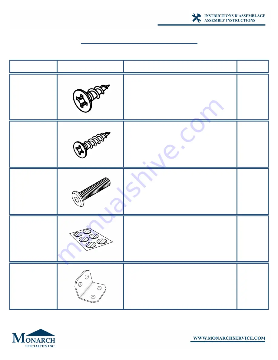 Monarch Specialties I 2760 Assembly Instructions Manual Download Page 6