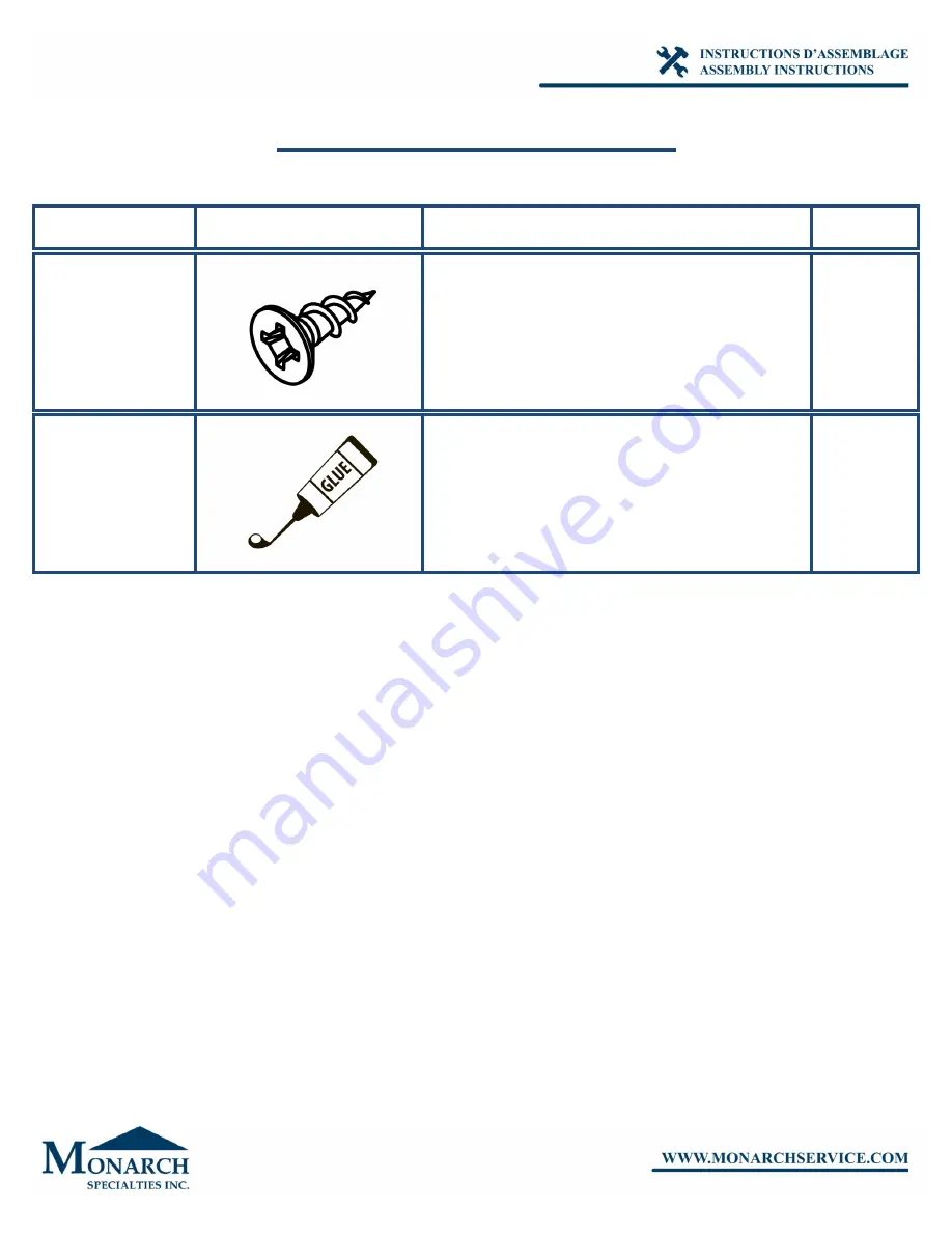 Monarch Specialties I 2760 Assembly Instructions Manual Download Page 9