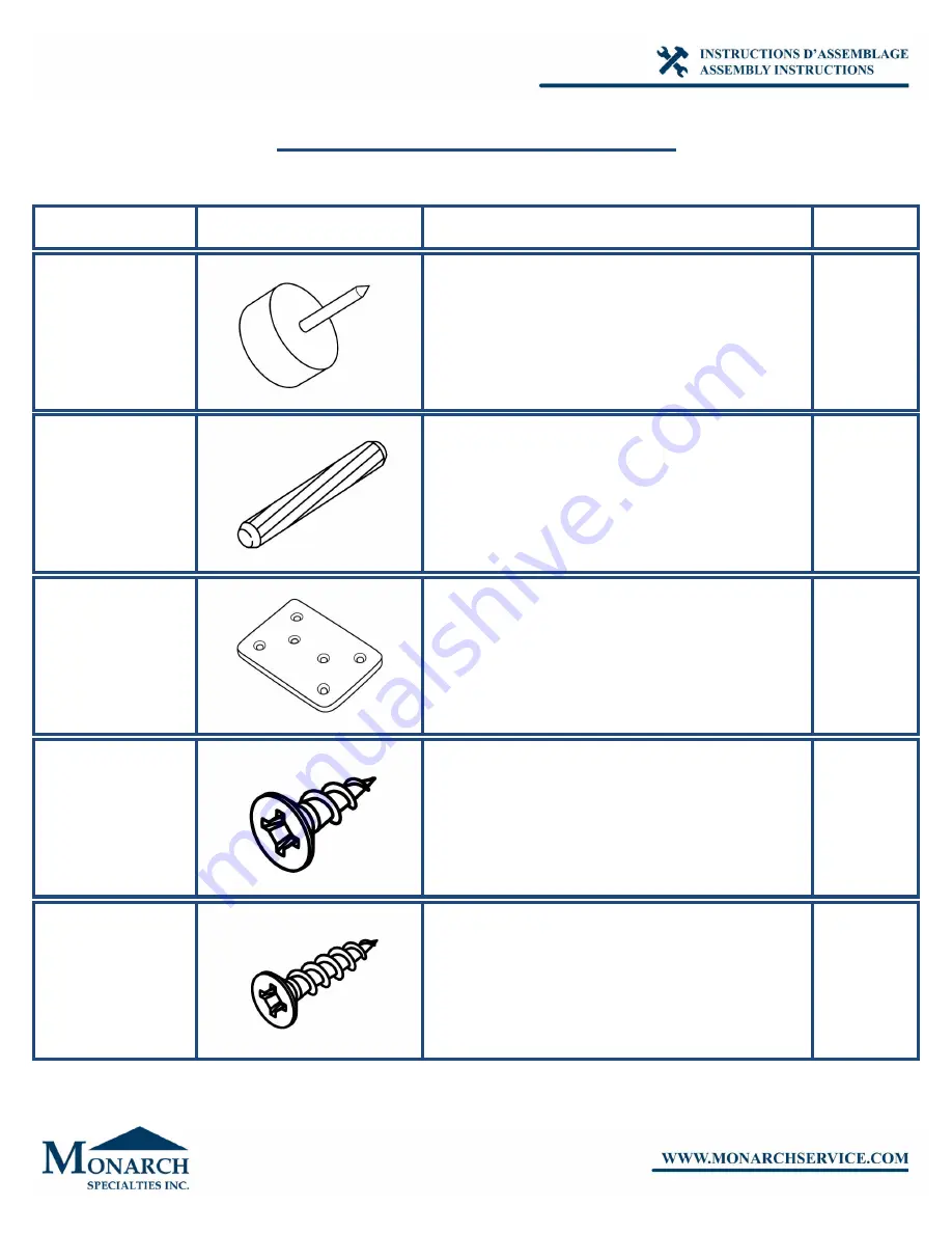 Monarch Specialties I 2774 Assembly Instructions Manual Download Page 7