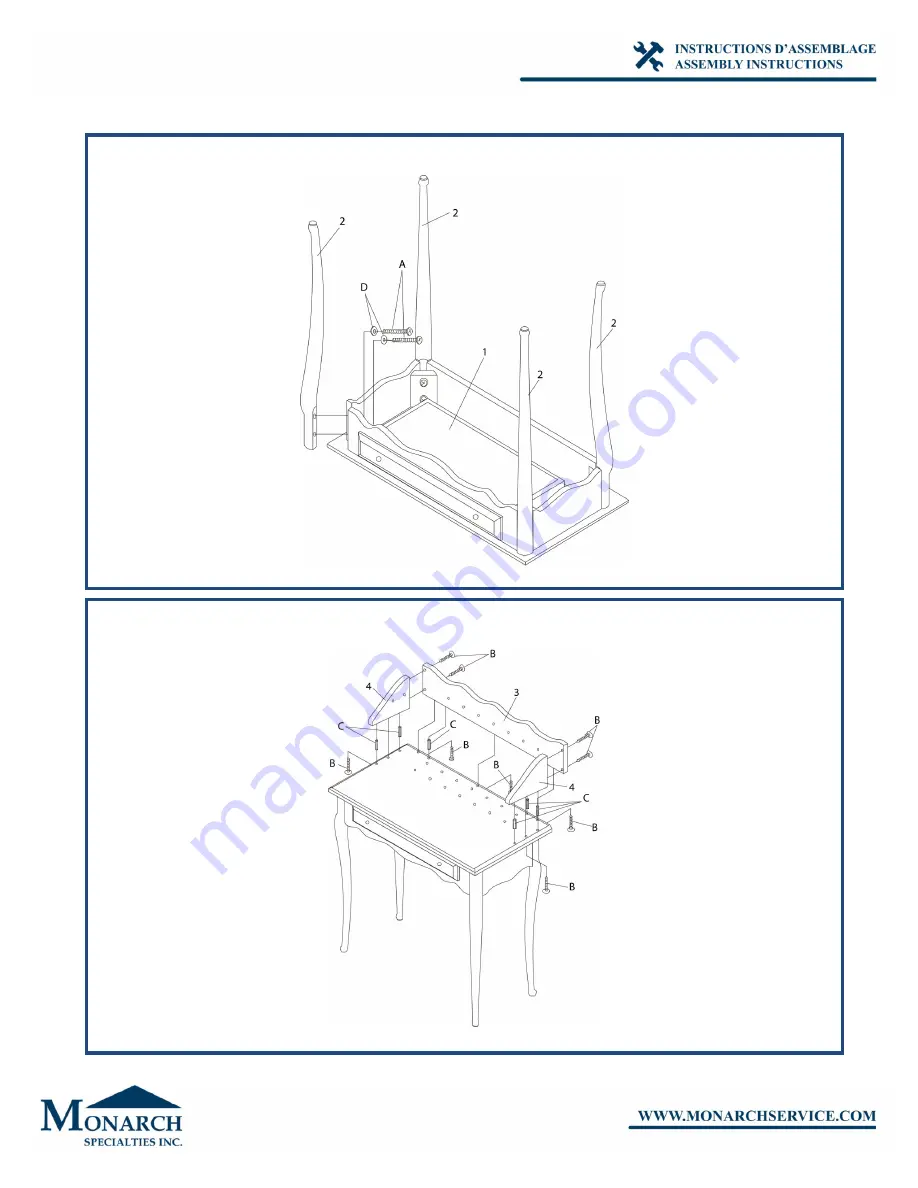 Monarch Specialties I 3103 Assembly Instructions Manual Download Page 7