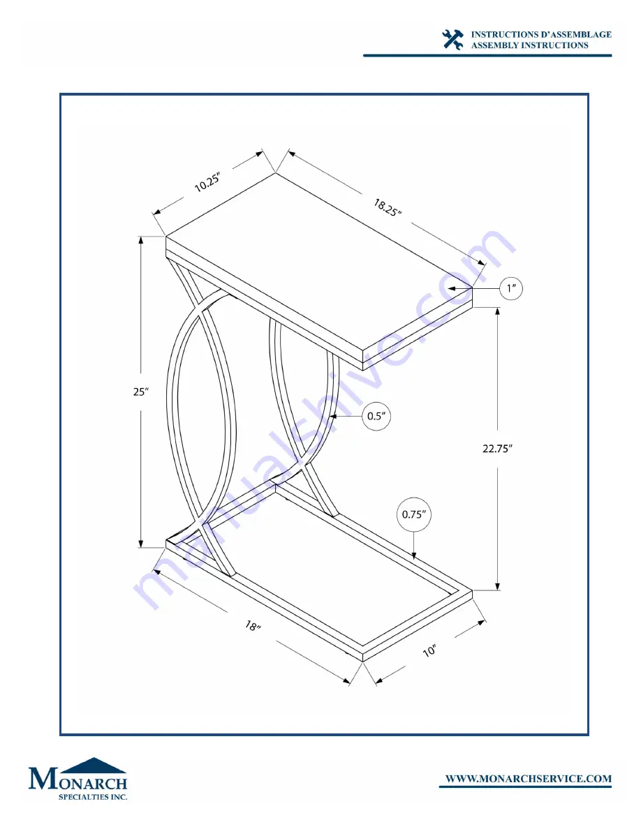 Monarch Specialties I 3185 Assembly Instructions Manual Download Page 6