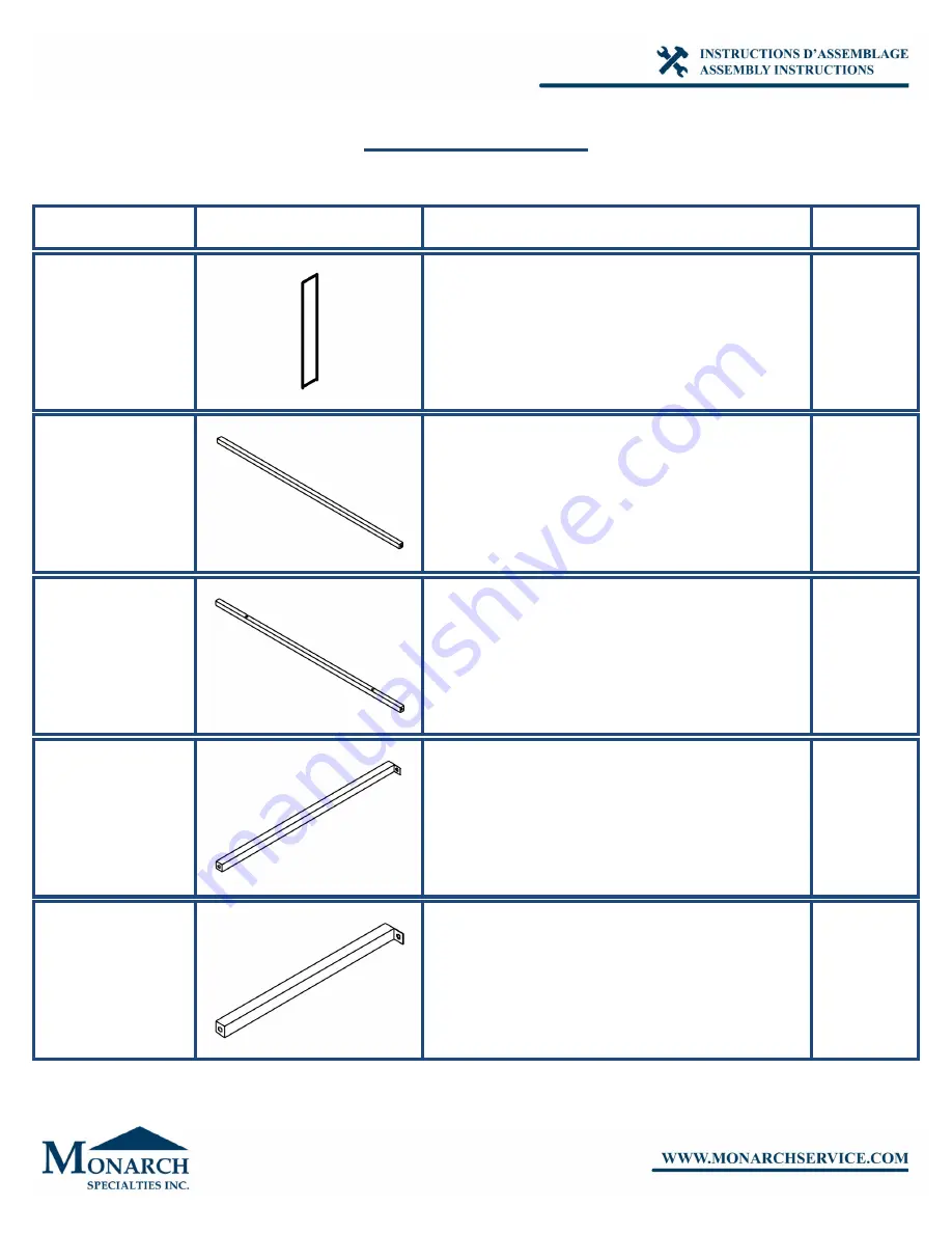 Monarch Specialties I 3260 Assembly Instructions Manual Download Page 3