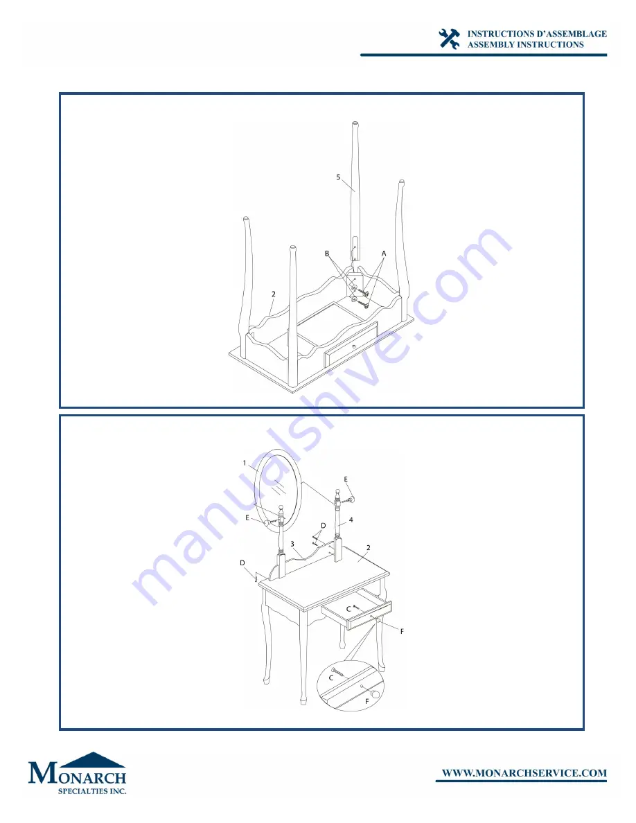 Monarch Specialties I 3412 Assembly Instructions Manual Download Page 7