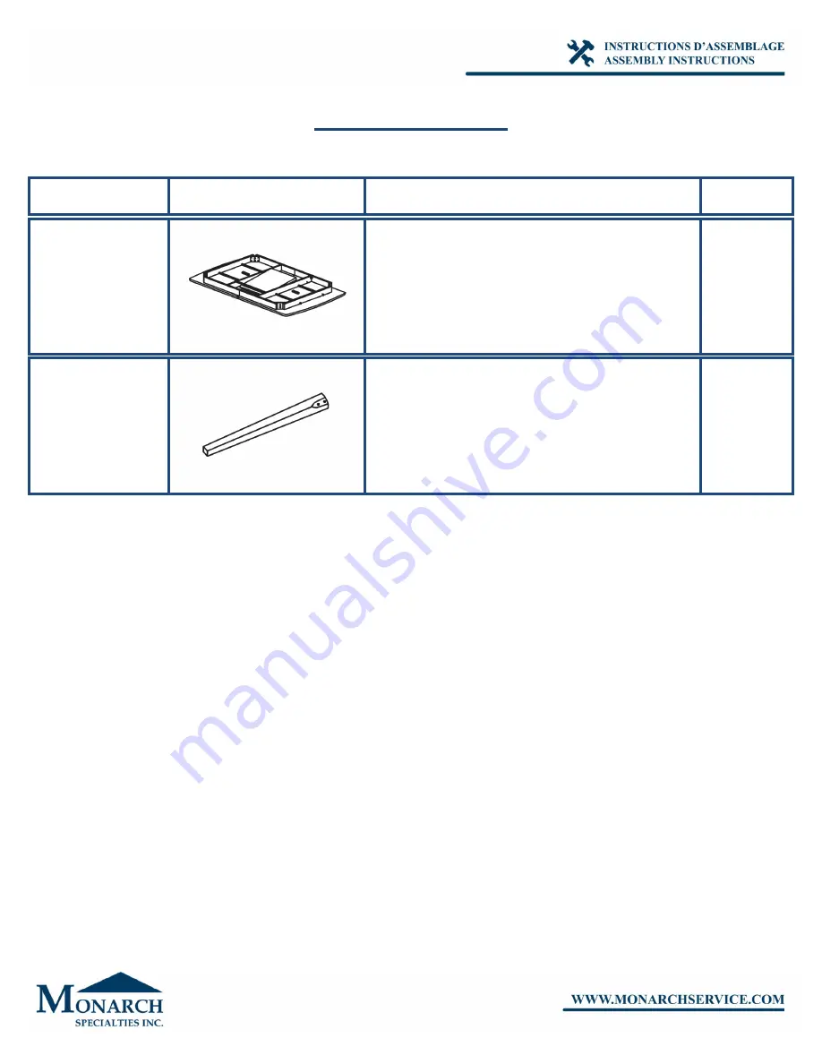 Monarch Specialties I 4267 Assembly Instructions Manual Download Page 2