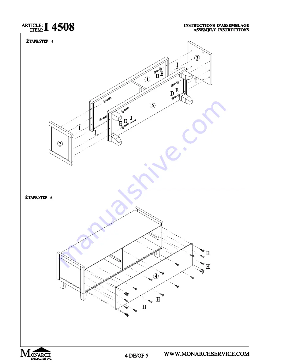 Monarch Specialties I 4508 Скачать руководство пользователя страница 4