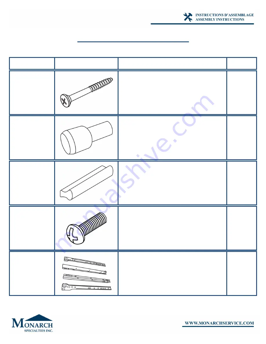 Monarch Specialties I 7023 Assembly Instructions Manual Download Page 8