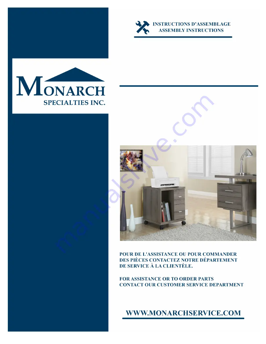 Monarch Specialties I 7056 Assembly Instructions Manual Download Page 1