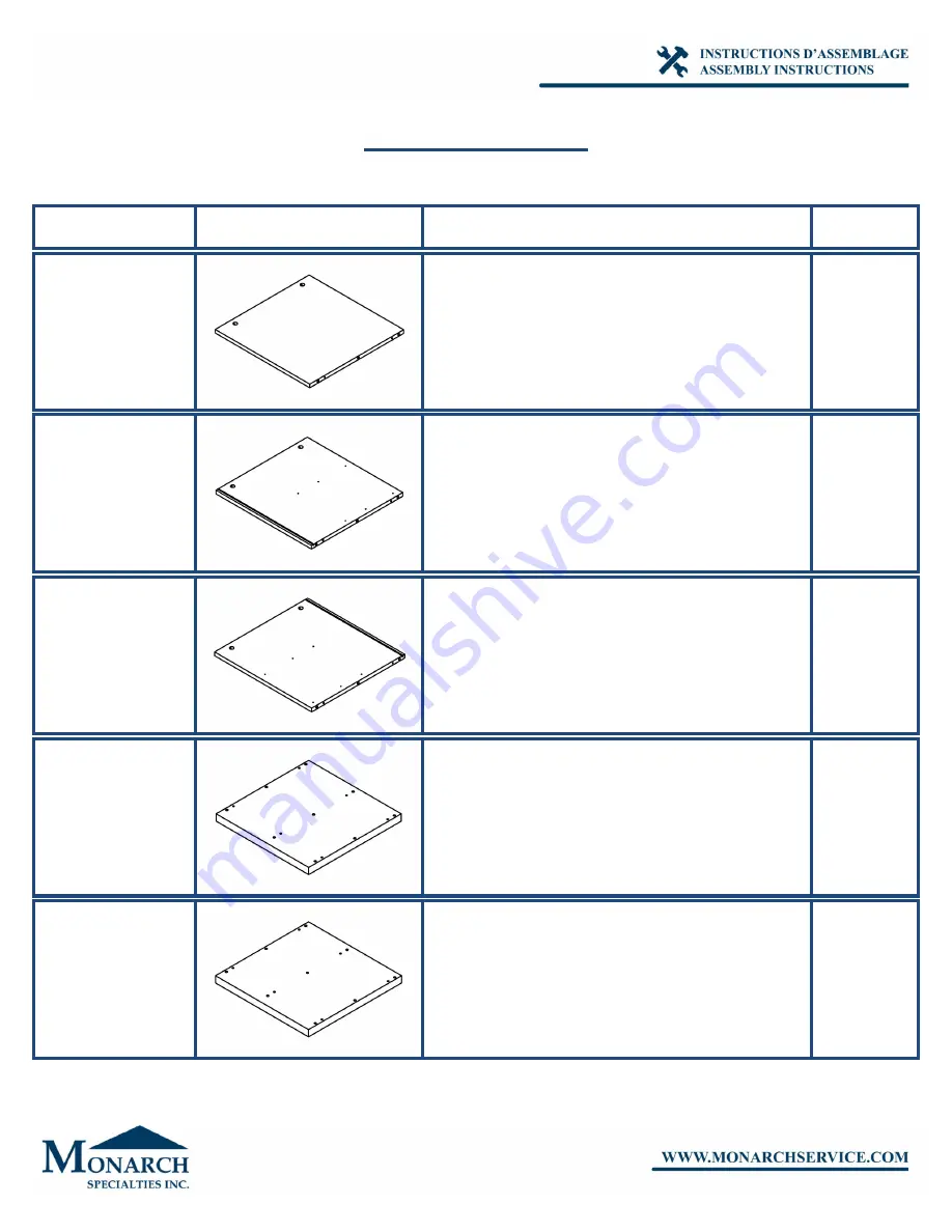 Monarch Specialties I 7056 Assembly Instructions Manual Download Page 2