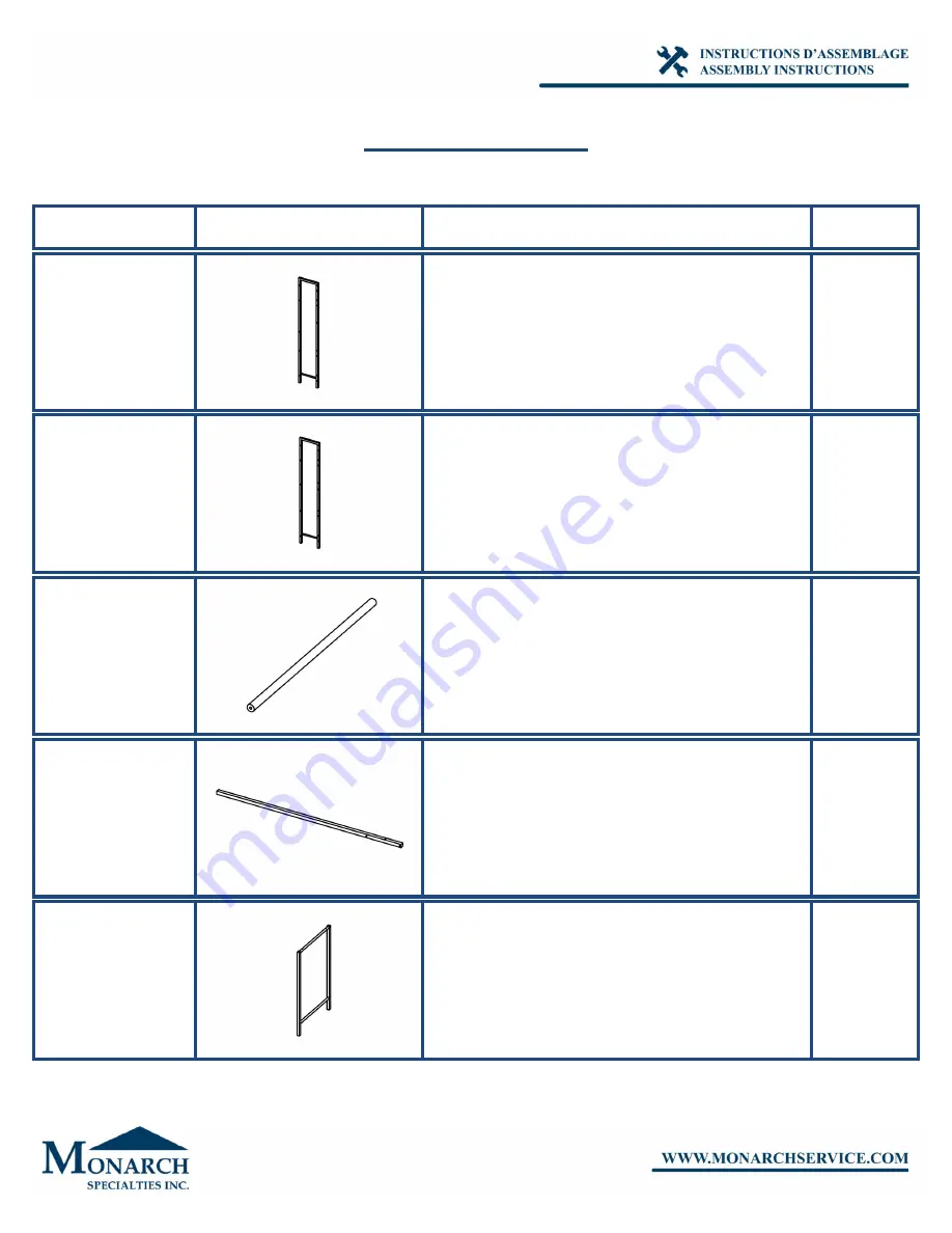 Monarch Specialties I 7165 Assembly Instructions Manual Download Page 2