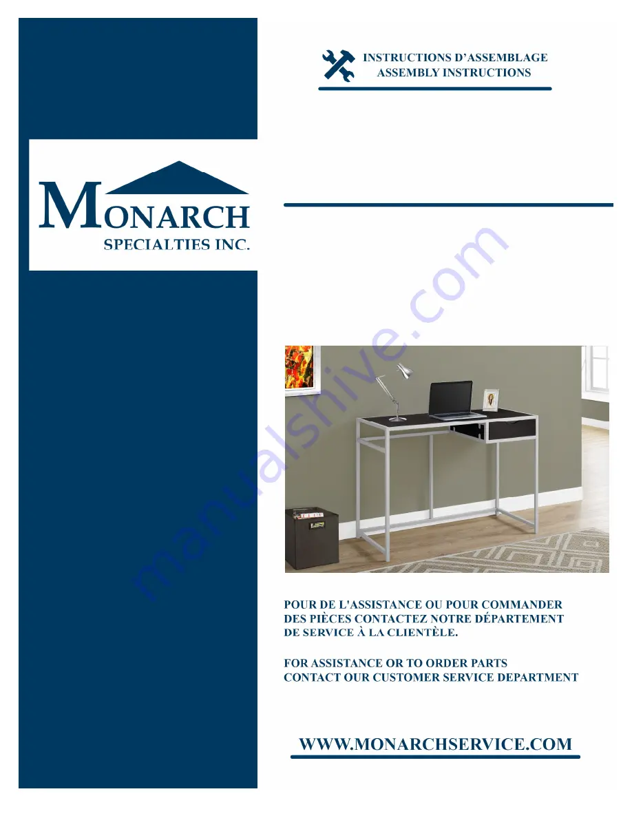 Monarch Specialties I 7223 Assembly Instructions Manual Download Page 1