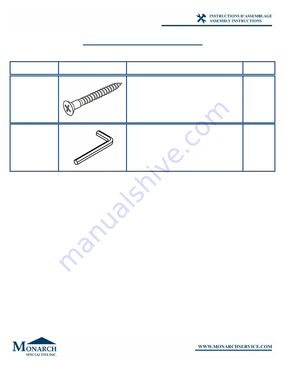 Monarch Specialties I 7276 Assembly Instructions Manual Download Page 6