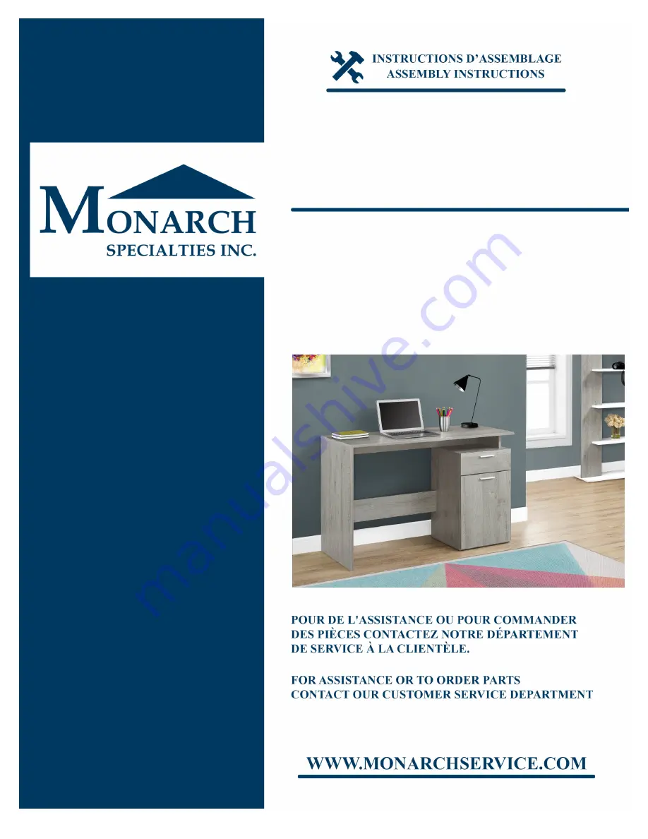 Monarch Specialties I 7359 Assembly Instructions Manual Download Page 1