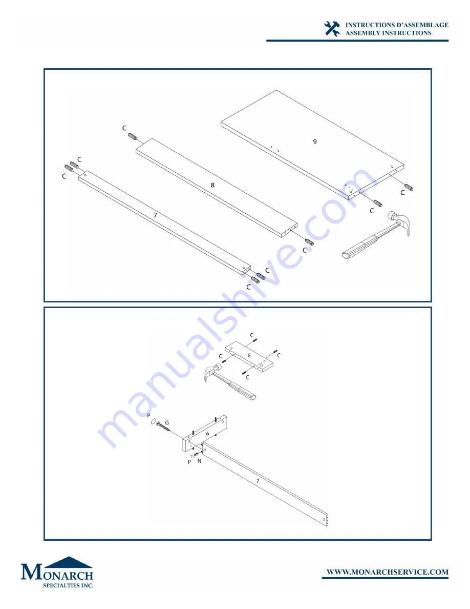 Monarch Specialties I 7359 Assembly Instructions Manual Download Page 14