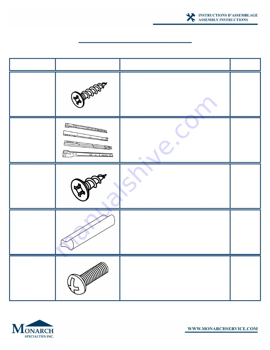 Monarch Specialties I 7382 Assembly Instructions Manual Download Page 7