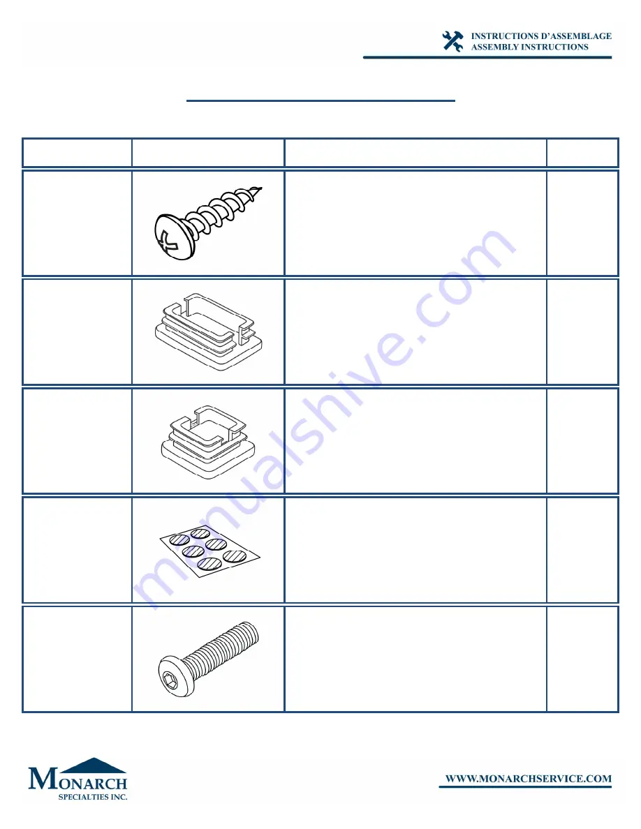 Monarch Specialties I 7514 Assembly Instructions Manual Download Page 10