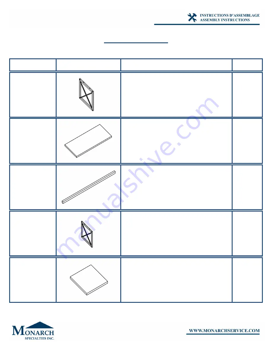 Monarch Specialties I 7950P Assembly Instructions Manual Download Page 2