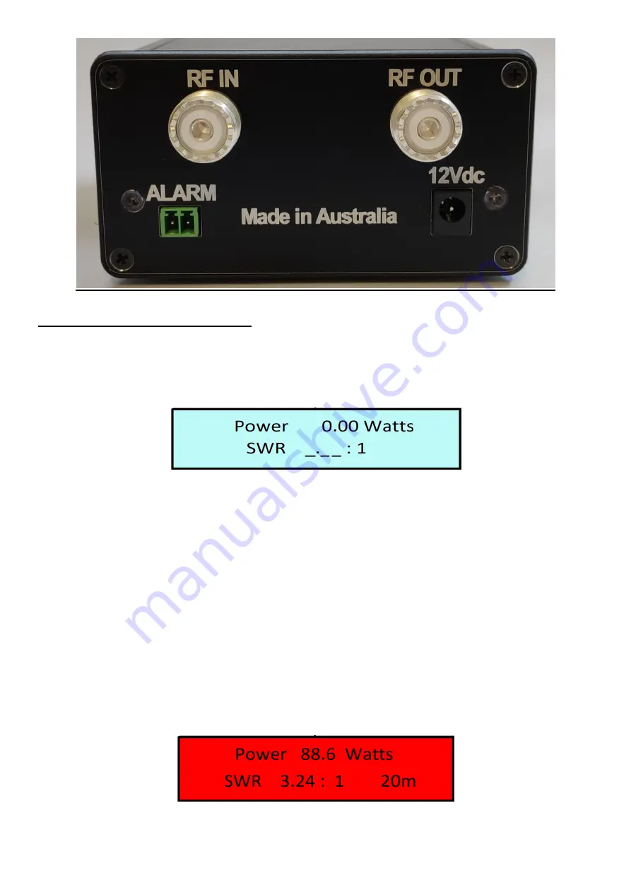 Monitor Sensors Power + SWR Instruction Manual Download Page 2