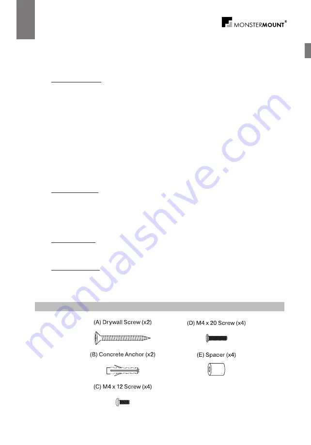 MONSTERMOUNT MB-1003 Installation Instructions Manual Download Page 2