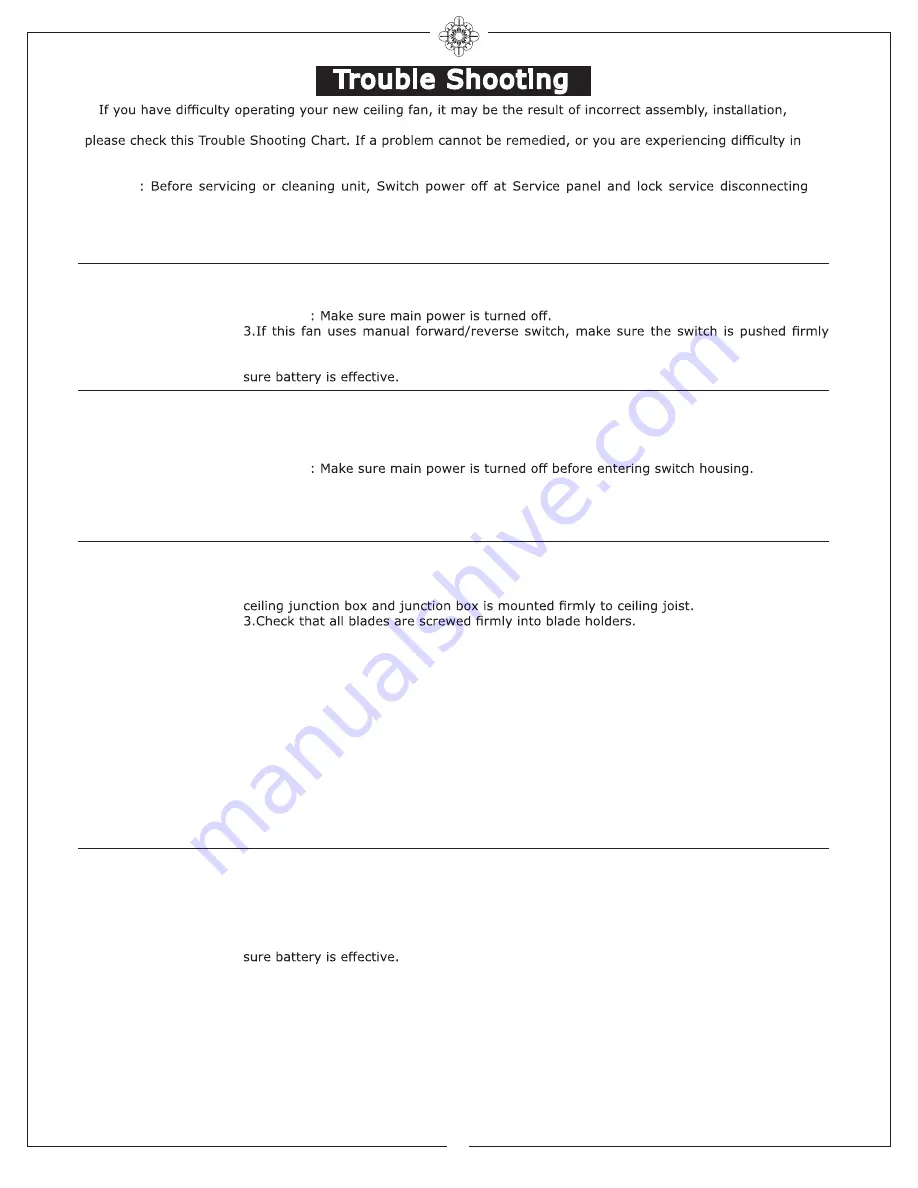 Monte Carlo Fan Company 5HVO44 Series Owner'S Manual And Installation Manual Download Page 7