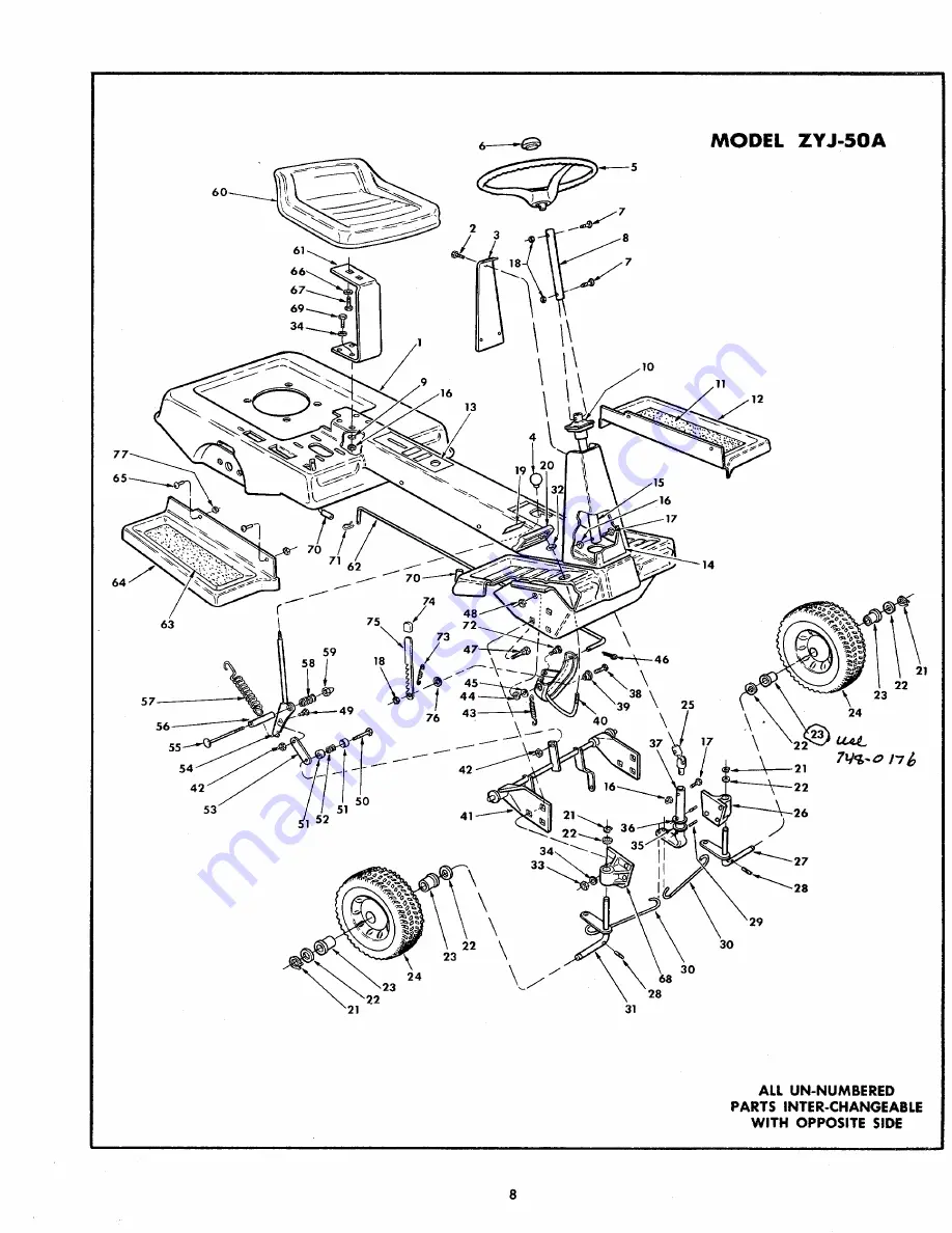 Montgomery Ward ZYJ-50A Owner'S Manual And Parts List Download Page 8