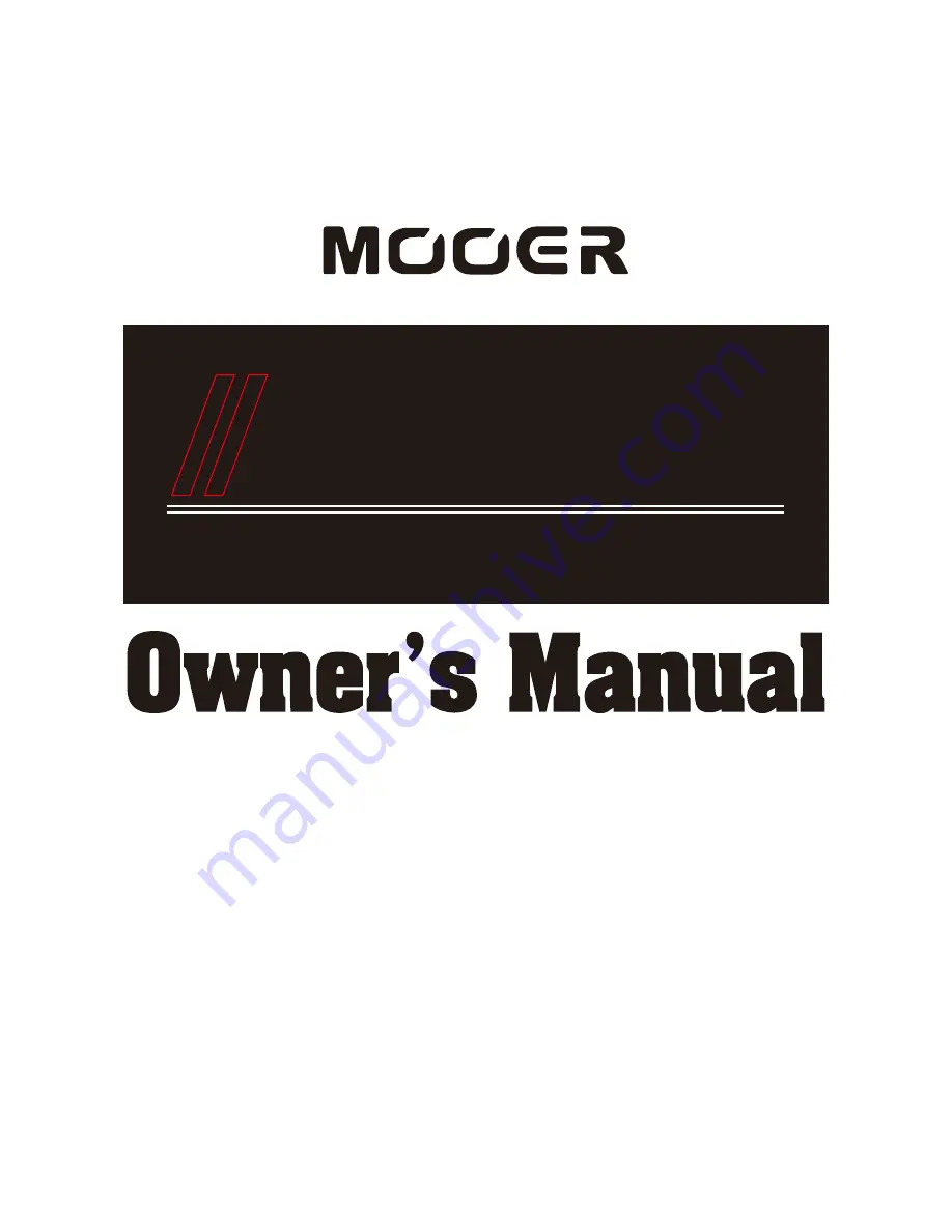 Mooer GE 200 Owner'S Manual Download Page 1