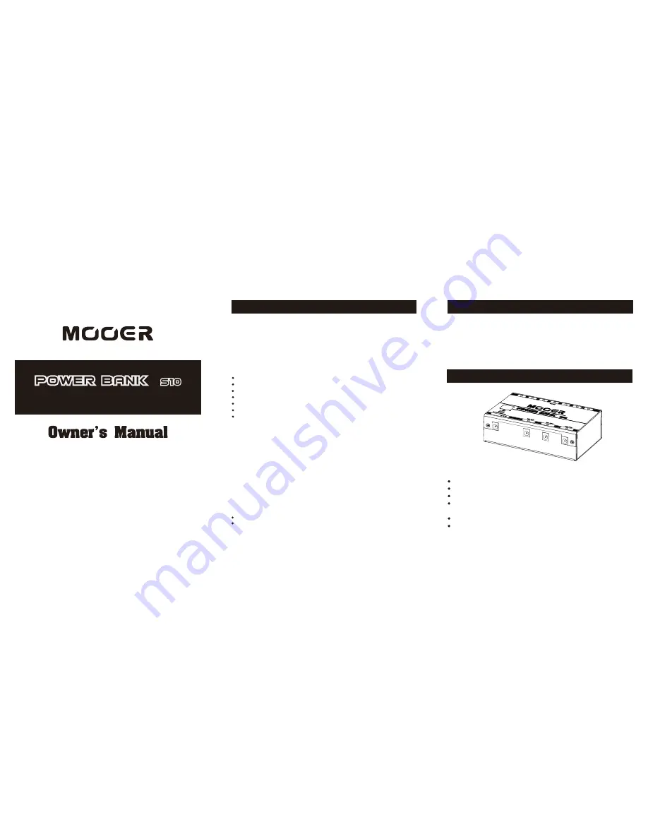 Mooer S10 Owner'S Manual Download Page 1