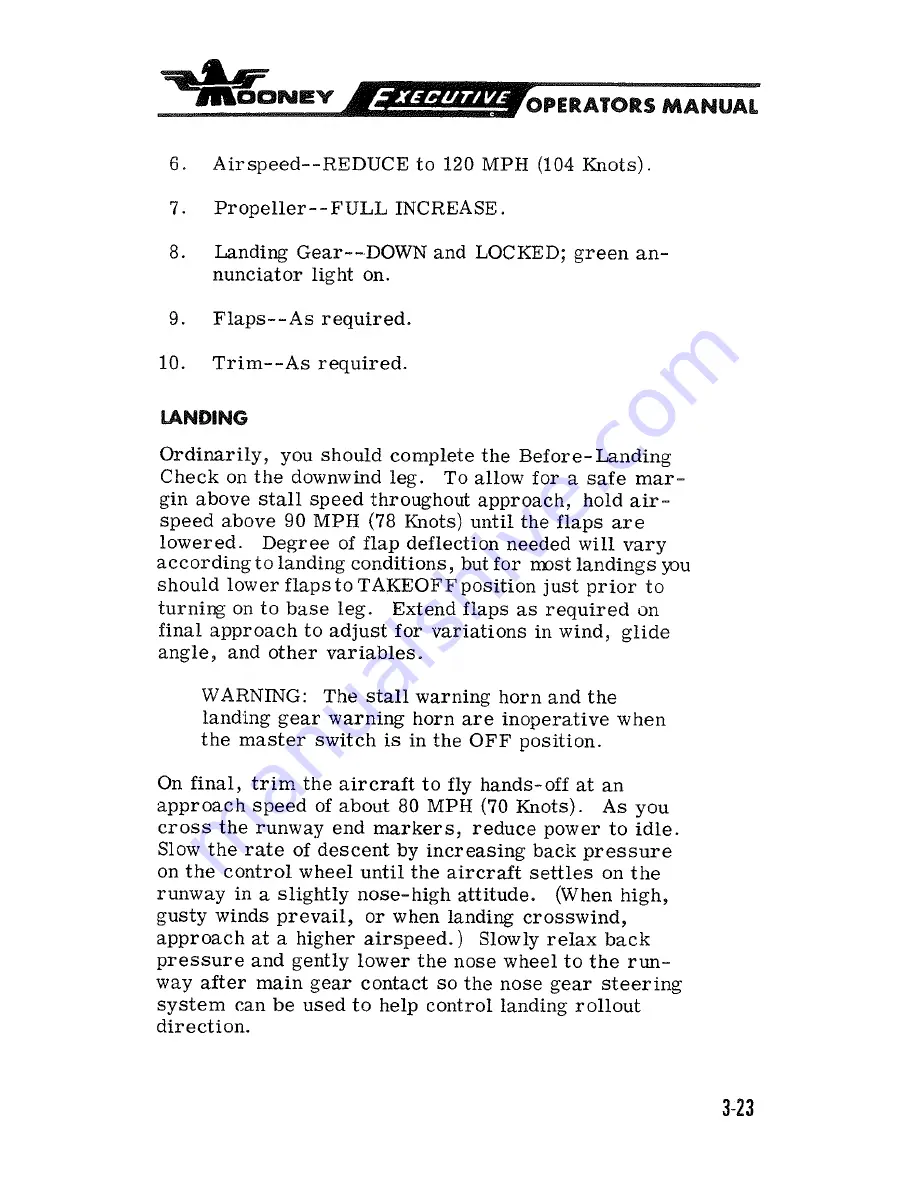 Mooney M20 F Operator'S Manual Download Page 55