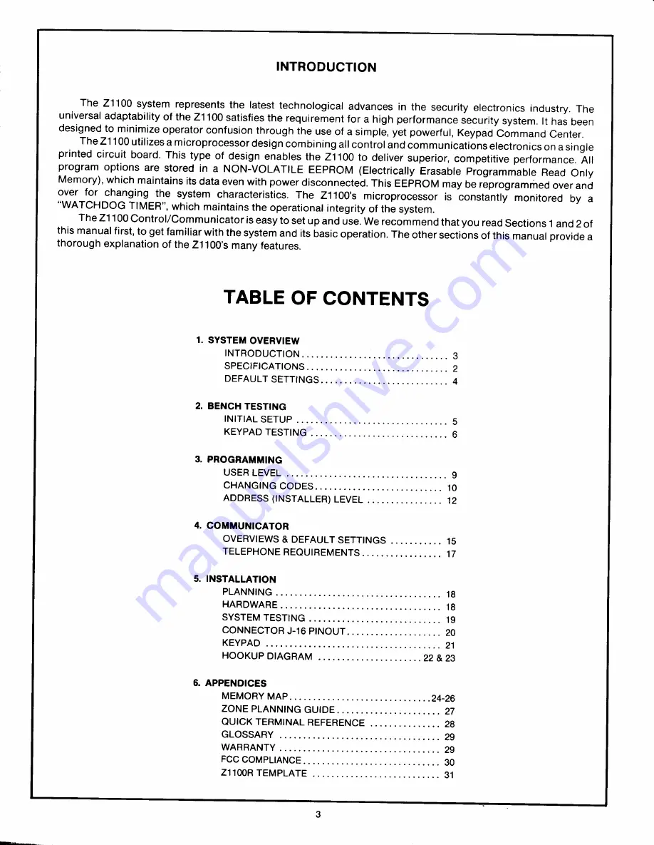 MOOSE Z1100 Installation, Programming & Operation Manual Download Page 3