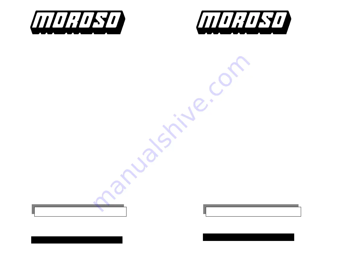 Moroso 74016 Owner'S Manual Download Page 1