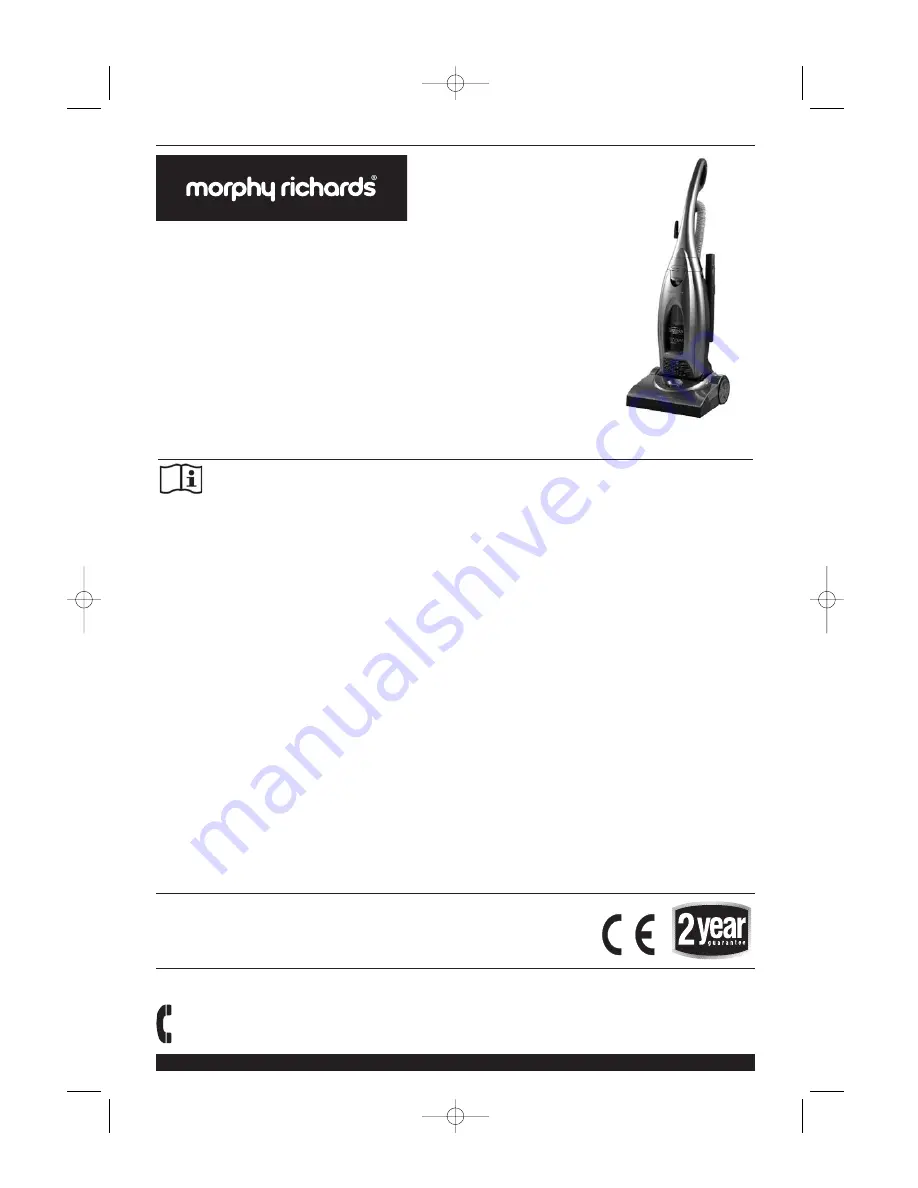 Morphy Richards CYCLONIC BAGLESS VACUUM CLEANER - REV 4 Manual Download Page 1