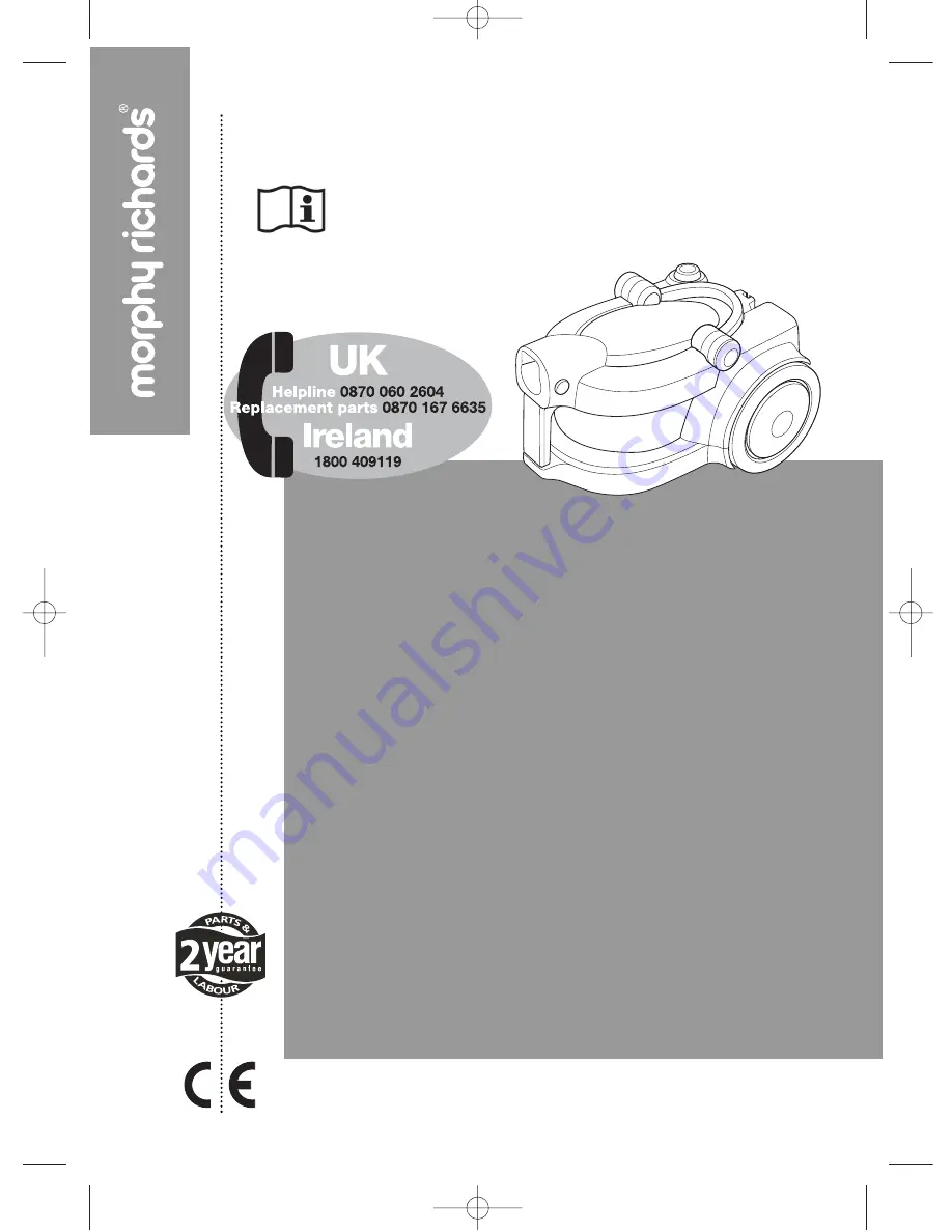 Morphy Richards POD CYCLONE VACUUM CLEANER - REV 1 Manual Download Page 1