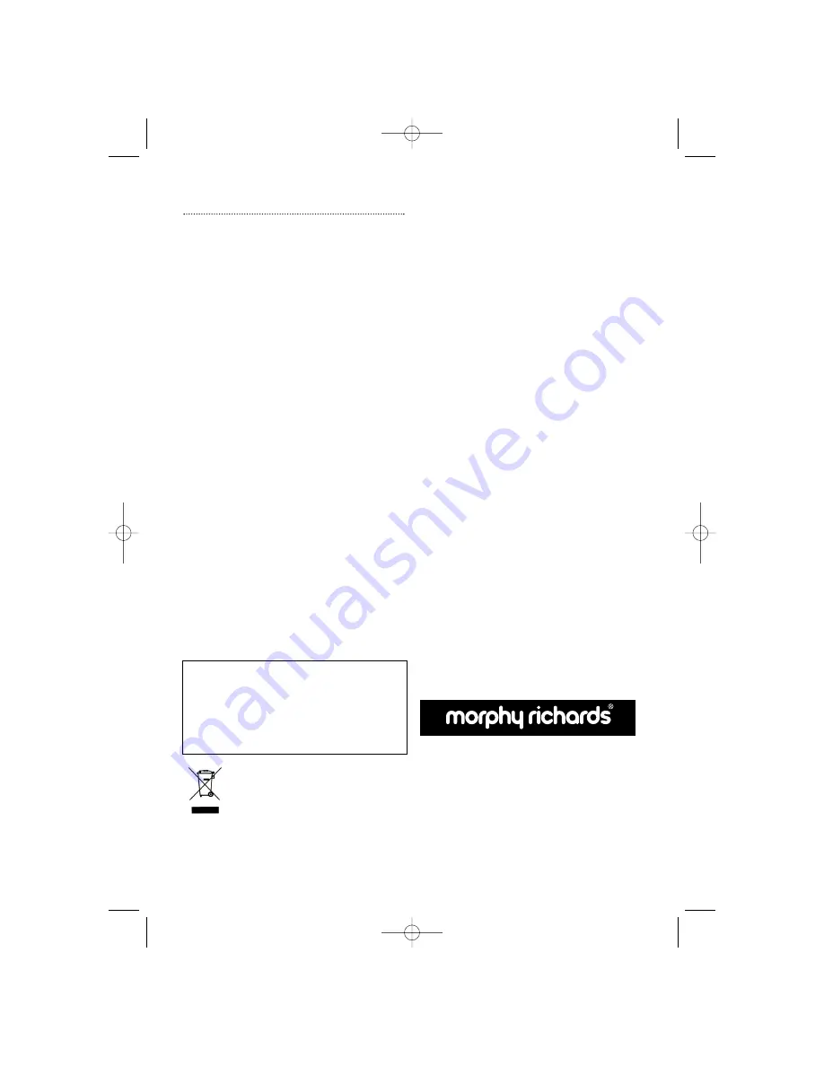 Morphy Richards Steam Generator Replacement Parts Manual Download Page 8